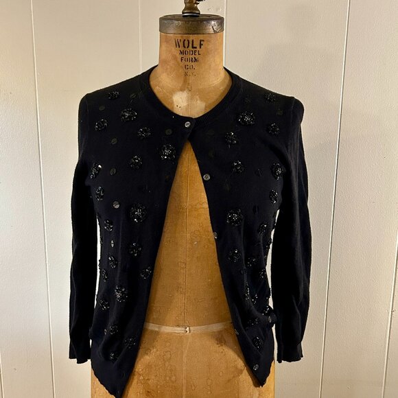 J. CREW COLLECTION HOLIDAY BEADED CARDIGAN - Picture 1 of 6